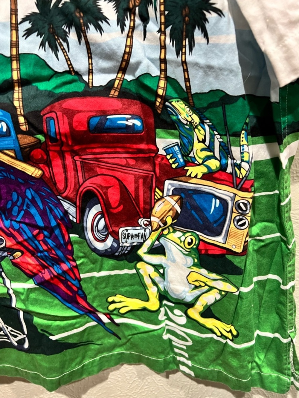 OU College Casual Tropical Graphic Button-Down Shirt Football Fan Detailed EUC - Picture 6 of 7